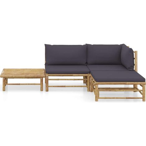 Maison Exclusive - 4-tlg. Garten-Lounge-Set mit Dunkelgrauen Kiss (1/5)