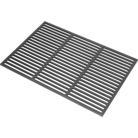 1 grille de cuisson, fonte émaillée massive, 60x40 cm, espacement 10 mm, pour barbecue à gaz et charbon (1/5)