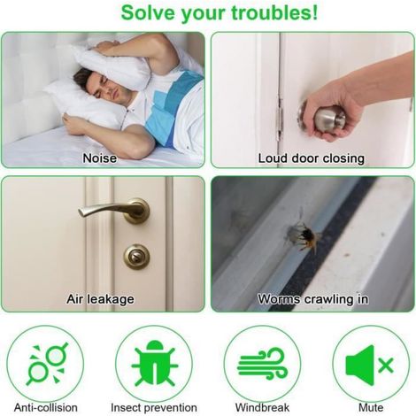 10m Blanc Pvc Isolation Phonique Joint Caoutchouc Porte,Isolation Sonore De Porte Bois,Phoque Anti-Collision,Matériaux Respectueux (1/4)
