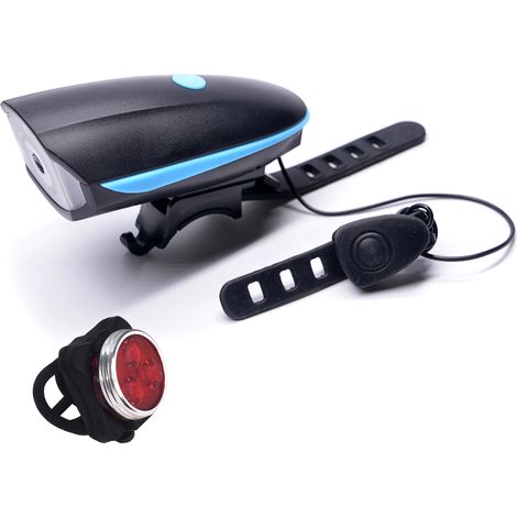 Kit éclairage vélo LED FISHTEC lampe avant 250 lumens feu arrière 60 lumens (1/5)