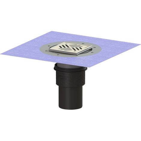 -Boden-/Deckenablauf Ecoguss DN 100, senkr., Variofix, Schlitzrost (1/2)