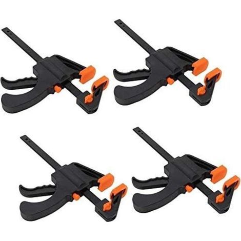Lot de 4 Serres-joint à une Main, Serre-Joints à Barre Main Rapide à Cliquet à Libération pour une Fixation Précise de Petites Pièces (10,2 cm) (1/4)