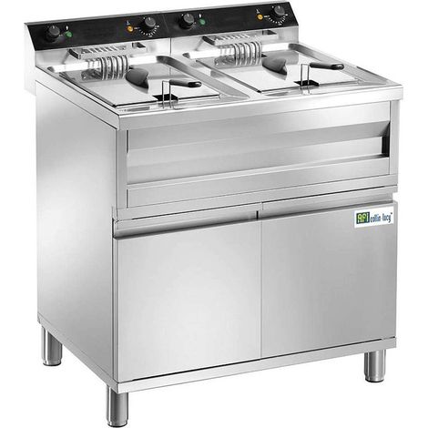 Friteuse sur coffre électrique avec vidange - 2 x 9 l - AFI COLLIN-LUCY
