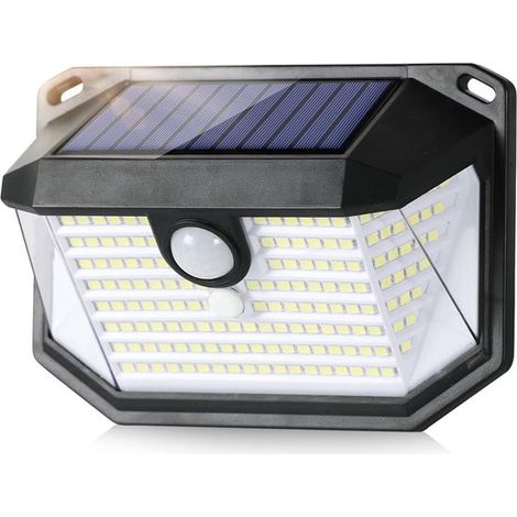Solar-Außenleuchten mit Bewegungsmelder wasserdicht IP65 LED-Flutlicht Sicherheitswandleuchte Solar-Wandleuchte für Balkon Garten Garage Schwarz (1/5)