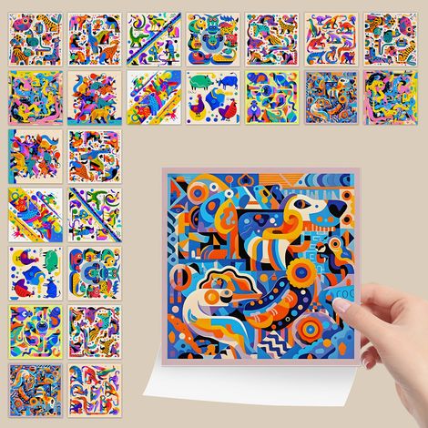 Lot de 24 stickers muraux mosaïque auto-adhésifs - stickers en vinyle imperméables, stickers décoratifs amovibles (20 x 20 cm) (1/5)
