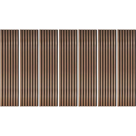 Decoon – Pack de 7 panneaux décoratifs muraux en MDF – Tête de lit 120 x 30 cm – Finition feutrine noir et rose gold – Isolation phonique