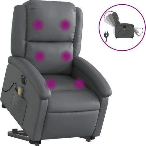 Maison Exclusive - Poltrona Alzapersona Elettrica Reclinabile Grigio in Similpelle