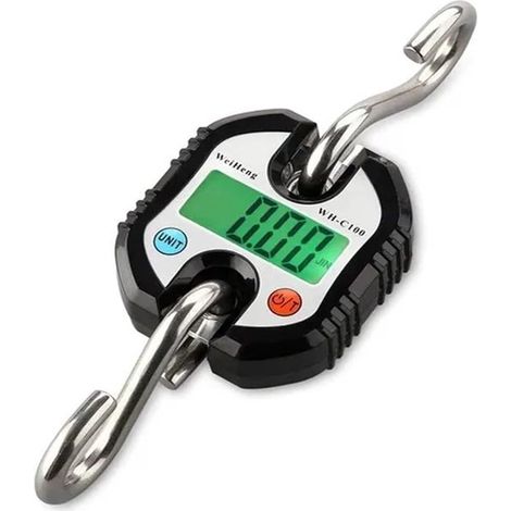 Bilancia a gru, bilancia a gancio, bilancia industriale, doppia precisione, capacità di carico 150 kg, nera (1/5)