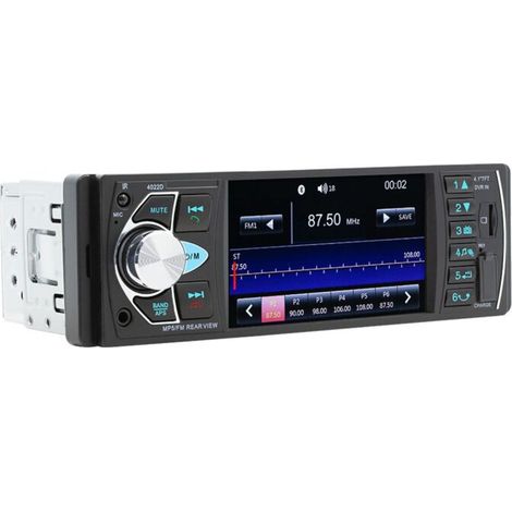 Autoradio Bluetooth,4,1'' stéréo de voiture simple Din BT MP5 lecteur récepteur radio FM prise en charge de la lecture TF/U-Disk appel mains libres inversion de l'image et commande au volant