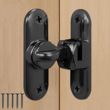 Schiebetürschloss, 90/180-Türschloss, für Schiebetüren, Scheunen, Badezimmer, Fenster, Küchen usw. (Schwarz)