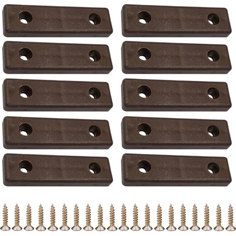 10x Patin mini 50x14mm à visser en plastique Glisseur Cale Entretoise Murale Sol Pied Meuble Table Chaise Parquet Protection, marron foncé