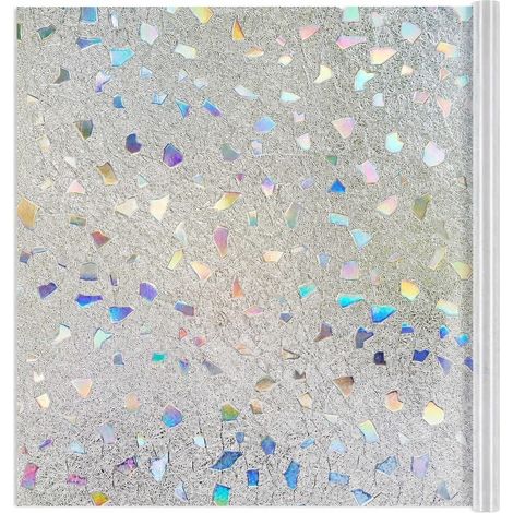 Film de protection 3D arc-en-ciel pour vitres, 45 x 200 cm, sans adhésif, anti-UV, effet vitrail, pour la maison, la cuisine et la salle de bain. (1/5)