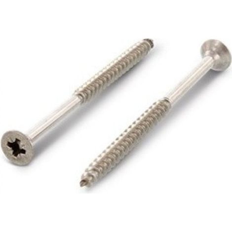 VBA Vis bois agglo Tête fraisée TF Pozi N°2 4.5X60 Filetage partiel Inox A4-200 pièces (1/2)