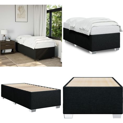 Bettgestell ohne Matratze Schwarz 80x200 cm Stoff - Bettes - Doppelbett - Boxspringbetten - Schlafsofa - Bettwäsche - Home & Living