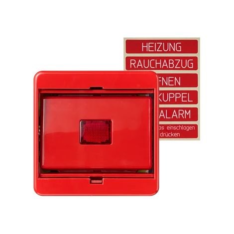 Jung Copertura con lastra di vetro 1 posto, termoplastico, serie CD, rosso 561 GL RT