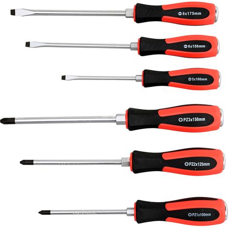 KesTek Schraubendreher Set 6tlg PZ SL Schlagkappe Chrom Vanadium Magnet (1/5)