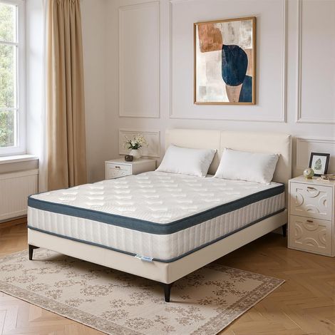 Tribesigns Matelas 140 x 200 cm - Épaisseur 25 cm - Matelas Ressorts Ensachés Haut de Gamme - 7 Zones Ergonomiques, Tissu Respirant et Durable, Confort Mi-Ferme, Oeko-TEX (1/4)