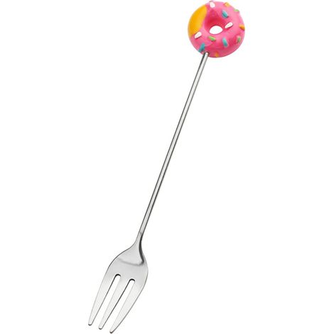 Fourchette Dessert Donut - Cuillère À Café Et Agitateur - En Acier Inoxydable - Pour Cuisine Intérieure - Lot De 3 Pièces (1/5)