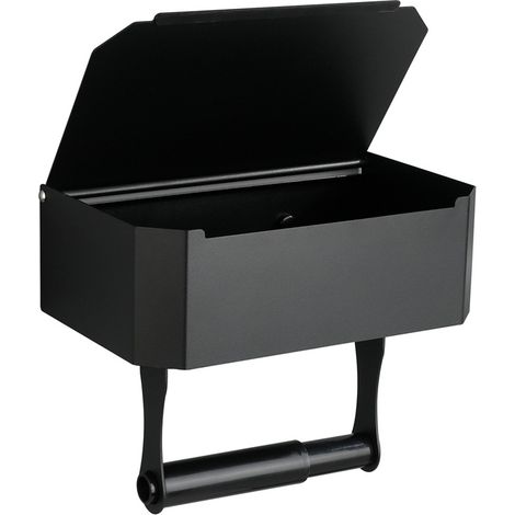 Toilettenpapierhalter, Toilettenpapierständer, Toilettenpapierspender, Wand-Toilettenpapierspender, Toilettenpapierhalter ohne Bohren (Schwarz)