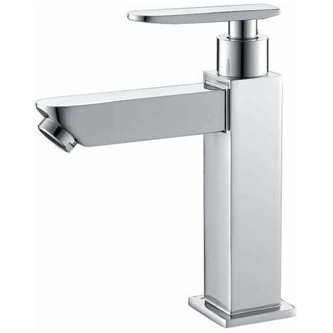 Wasserhahn für Waschbecken nur für kaltes Wasser, langlebiger Badezimmerhahn aus Metall, Handwaschhahn, Keramikkartusche, abnehmbarer Luftsprudler, bequem zu reinigen oder auszutauschen, modernes Desi