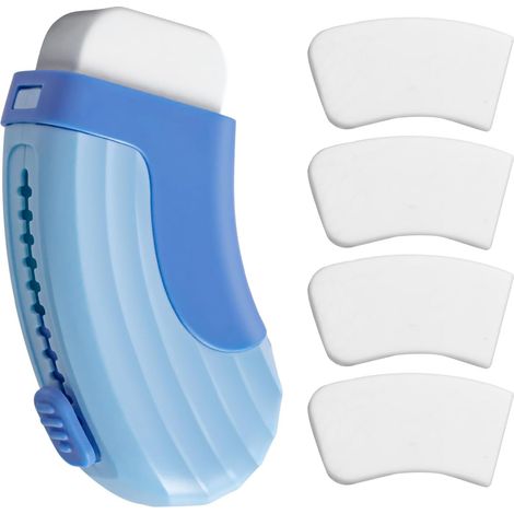 Lot de 4+1 gommes rétractables, grandes gommes blanches à mécanisme coulissant - Bleues Idéales pour l'école, le bureau, les dessins d'enfants et l'effacement au crayon (1/5)