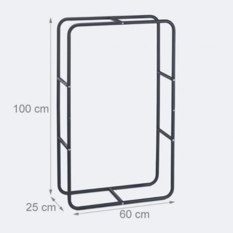 Estante porta leña para chimenea de acero 100 cm 1300021763
