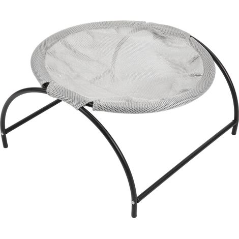 Hamac pour chat en toile et acier inoxydable, amovible et surélevé, pour petits chiens, utilisable en intérieur et en extérieur (gris). (1/5)
