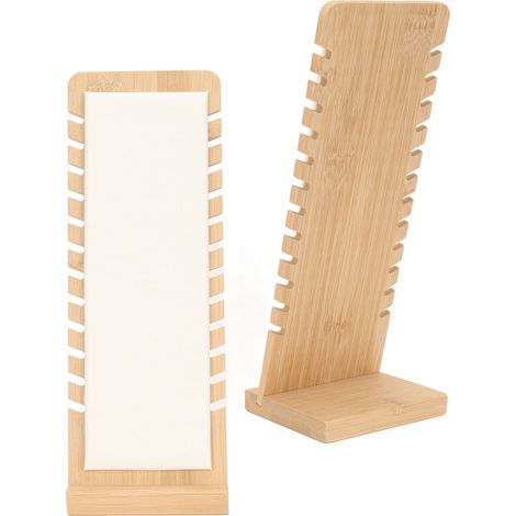 Support de présentation pour bracelets en bambou blanc, étagère de rangement pour bijoux de boutique professionnelle. (1/5)
