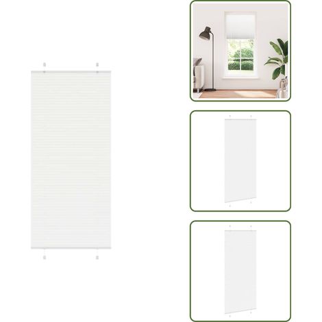 vidaXL Store plissé blanc 90x200 cm largeur du tissu 89,4 cm polyester (1/5)