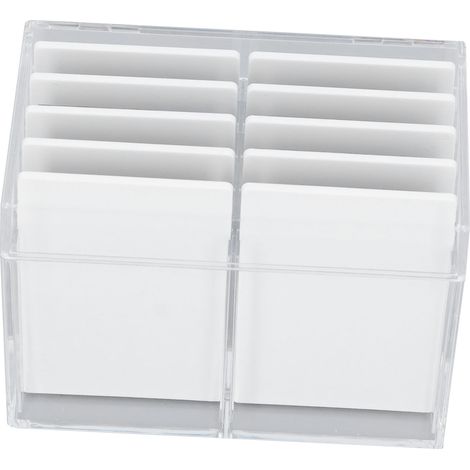 Boîte de rangement pour faux cils en acrylique à 10 compartiments avec fond magnétique, outil de pose d'extensions, support pour colle à faux cils et palette transparente (1/5)