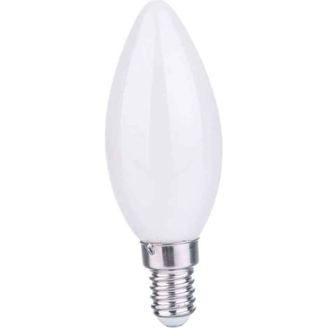 Lampadina a led filamento opaca 4 watt attacco e14 candela a luce calda 2700k