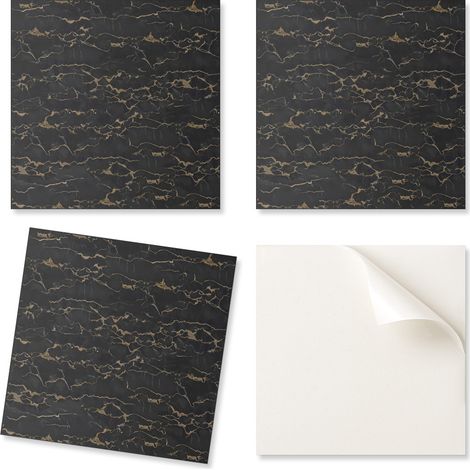 Azulejos decorativos autoadhesivos para pared de sal贸n con elegante dise帽o de m谩rmol, 9x30x30 cm.