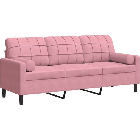 Maison Exclusive - Divano a 3 Posti con Cuscini Rosa 180 cm in Velluto