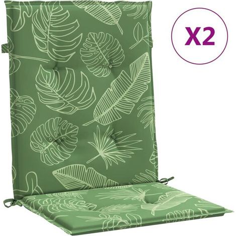 Coussins de chaise à dossier bas, lot de 2, motif feuilles (1/5)