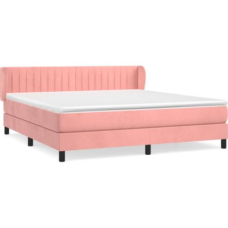 Maison Exclusive - Giroletto a Molle con Materasso Rosa 160x200 cm in Velluto