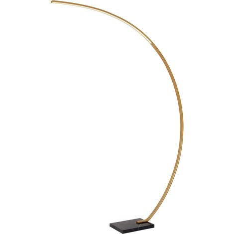 Lampadaire arceau LED Dim. 1x15W 2700K 540 LM Or Mat / Laiton - Lucide - Curve (1/2)