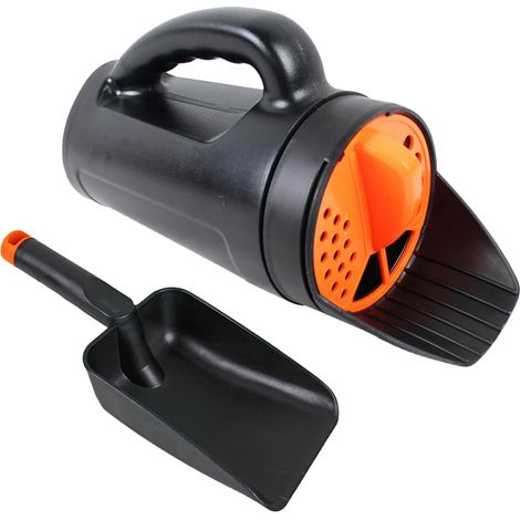 Épandeur d'engrais à main Outil de propagation d'engrais portable avec pelle, épandeur manuel pour jardin pour la maison, la ferme, la cour, le jardin, la pelouse, le jardin, la cour, la glace, le