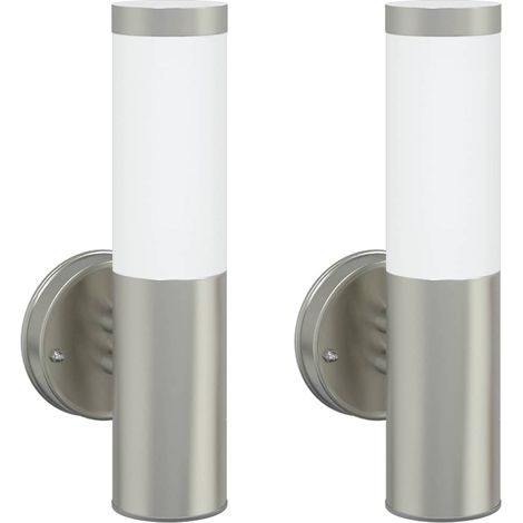 Applique Murale Extérieure 2 pcs Argenté 15 x 7,5 x 33 cm