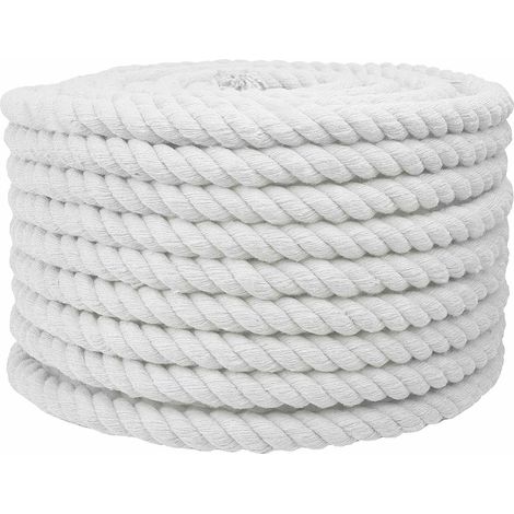Corda Bianco 2 x 2 x 10000 cm Cotone vidaXL (1/4)