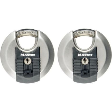 Lot de 2 Cadenas a disque - MASTER LOCK - M40EURT - Acier inoxydable - 70 mm (1/5)