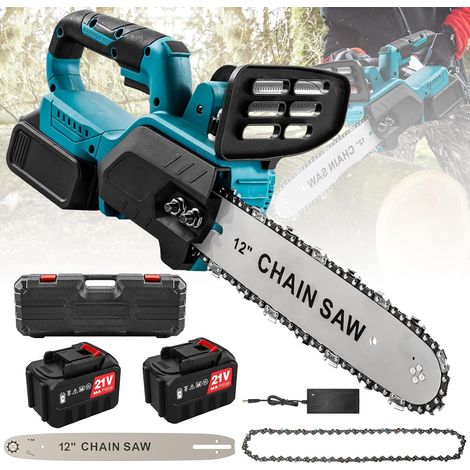 1 Tronçonneuse à Batterie, Moteur 1500W, Guide 30cm, 2 Batteries 1500mAh, Pour Jardin