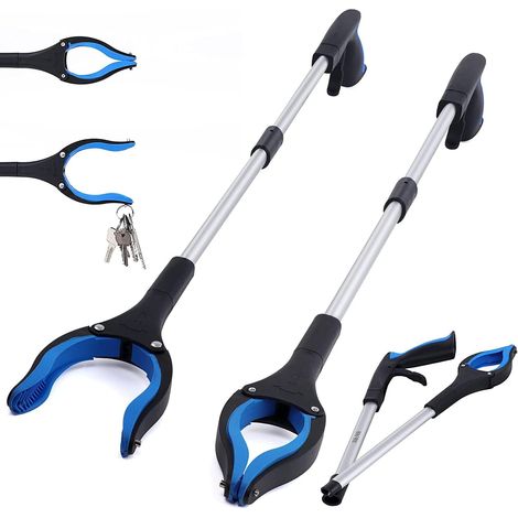 Set of 2 83 cm Telescopic Waste Pick Up Pliers with Magnetic Tips and 90° Rotating Head for the Elderly and Children (1/5)