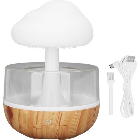 Diffuseur mignon d'huile essentielle d'égouttement d'eau d'humidificateur de nuage de pluie avec la lumière 7 LED pour le chevet (1/5)