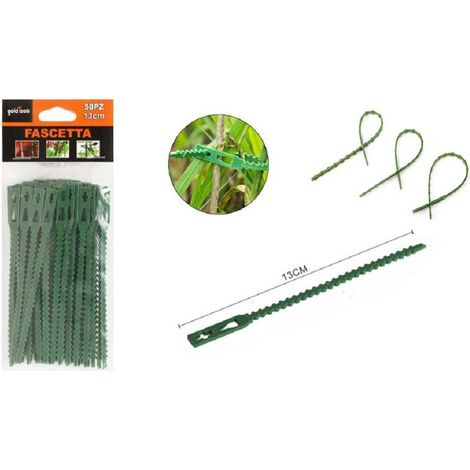 Kaela - Set 50pz Fascette Bordi Seghettati Fascetta Per Piante Da 13 Cm Regolabili 56871 - (1/2)