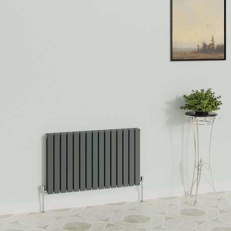 WarmeHaus Horizontal 600x1020mm Flat Radiator Anthracite Double (1/5)