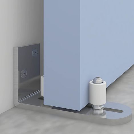 Guide de sol réglable, guide inférieur mural/de porte pour porte coulissante en bois, acier inoxydable (1/5)