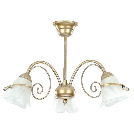 Lampadario sospensione Luminex Kokarda 3xE14 oro vetro