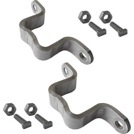 Bride de fixation pour poteau Bride simple ou double avec boulonnerie. Système de fixation pour panneaux - 40 x 40 mm (Bride simple) - Lot de 2