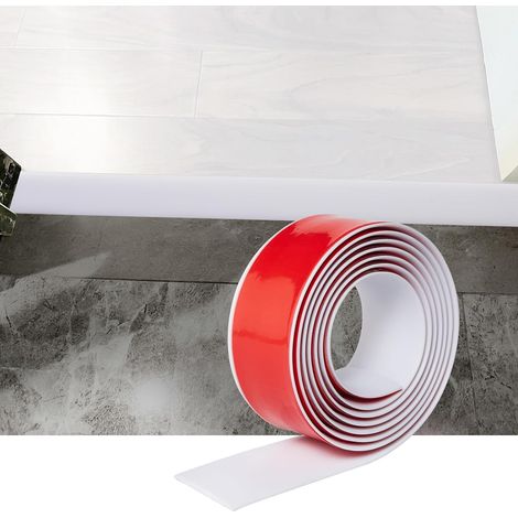 Bande de Seuil Auto-adhésive - 2M - PVC Flexible - Transition Sol Étanche - Intérieur Cuisine Salon - 4cm Blanc (1/5)