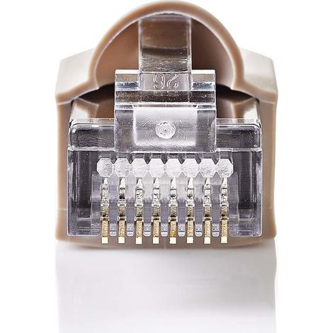 Nedis Set de Conectores de Red  RJ45 Macho + Funda Protectora contra Tirones - Para Cables CAT5 UTP Sólidos  10 unidades  Gris NE550677253 (1/2)